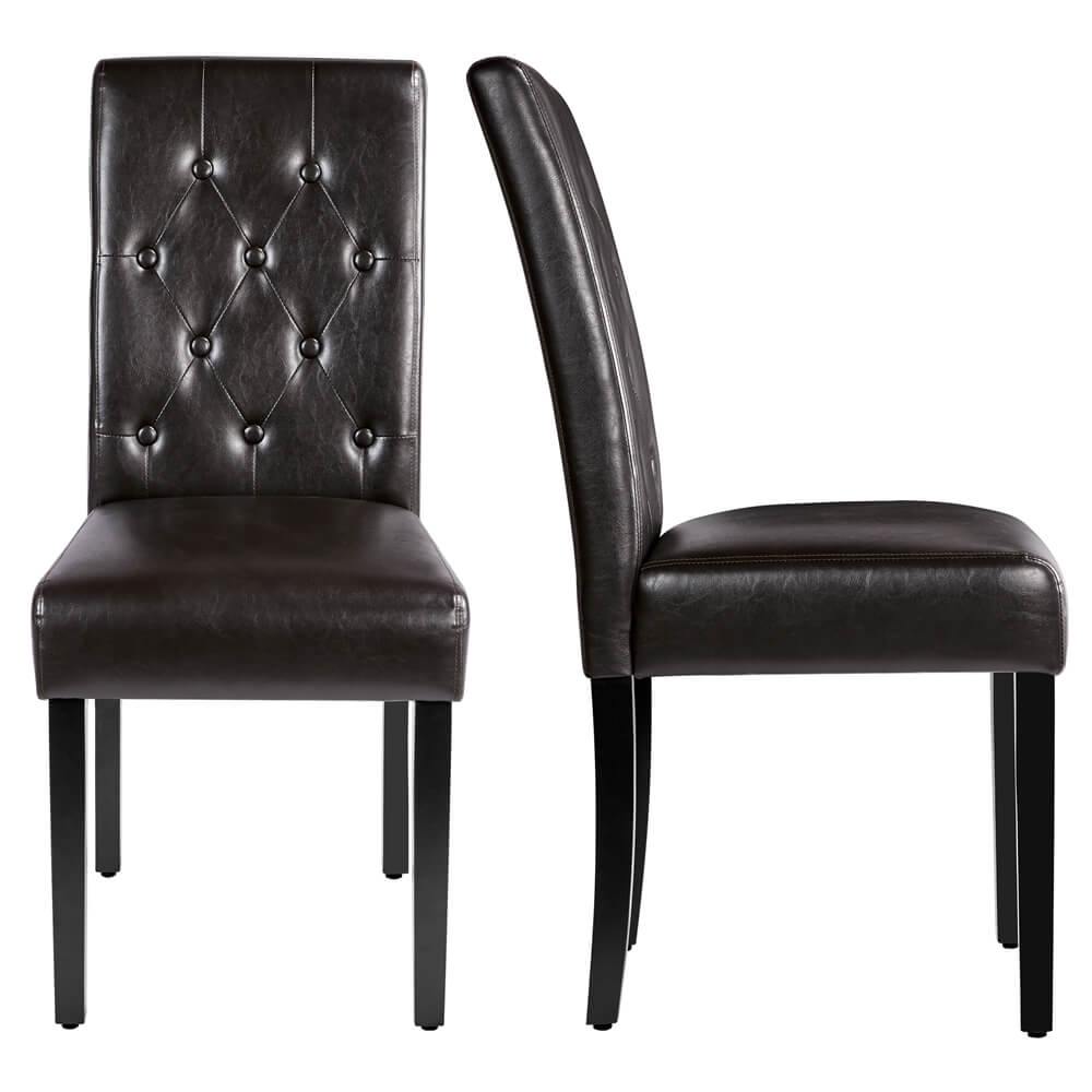 Yaheetech Button Tufted Dining Chairs Parsons Chair Set of 2 - Image 8