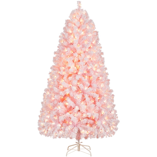 Yaheetech 6Ft Pre-lit Flocked Artificial Christmas Tree - Image 6