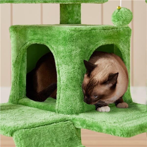 54.5'' Tall Cat Tree Condo Kitten Tree Tower - Image 9