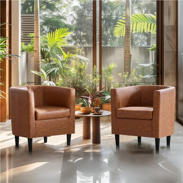 Yaheetech Accent Chair. PU Leather - Image 7