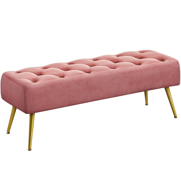 Yaheetech Modern Ottoman Bench Velvet Bench - Image 5