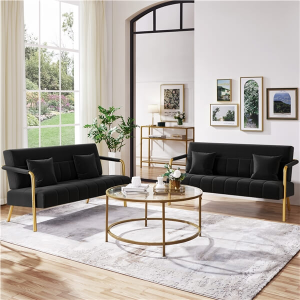 Yaheetech 30 W Modern Sofa Small Sofa Luxurious Velvet Fabric - Image 11
