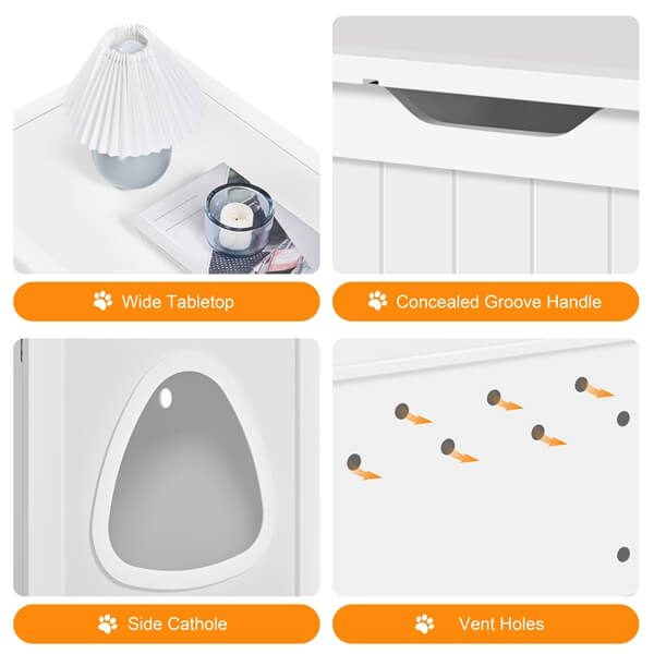Yaheetech Cat Litter Box Enclosure. Litter Cabinet Furniture Hidden - Image 5