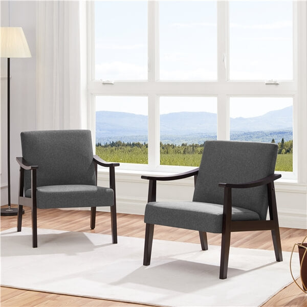 Yaheetech Leisure Chair with Solid Armrest and Feet - Image 6