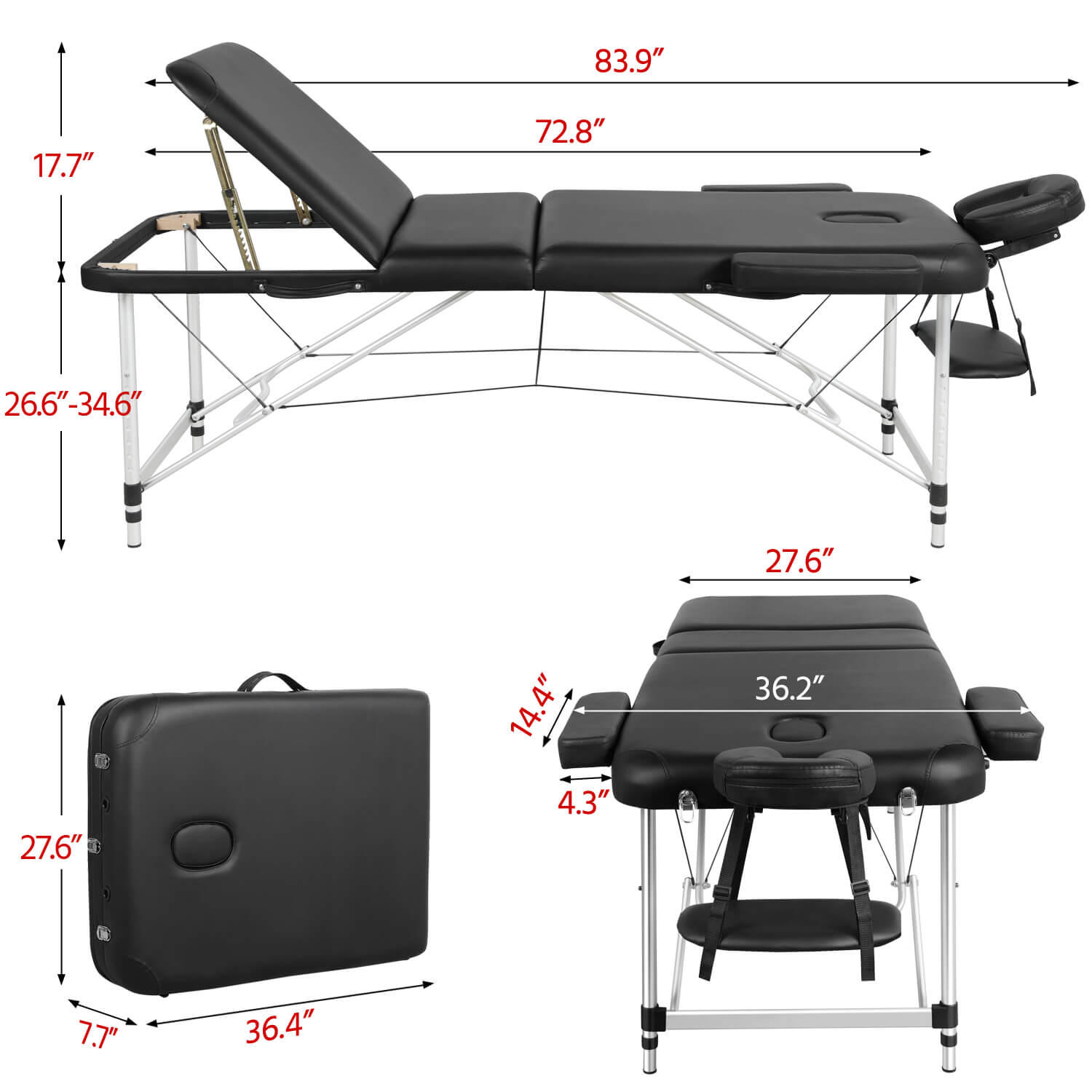 Yaheetech 28 Adjustable Massage Bed - Image 3