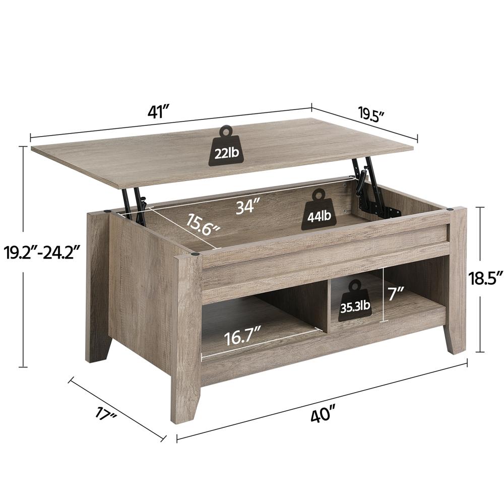 Yaheetech Wood Coffee Table Lift Up Coffee Table - Image 5