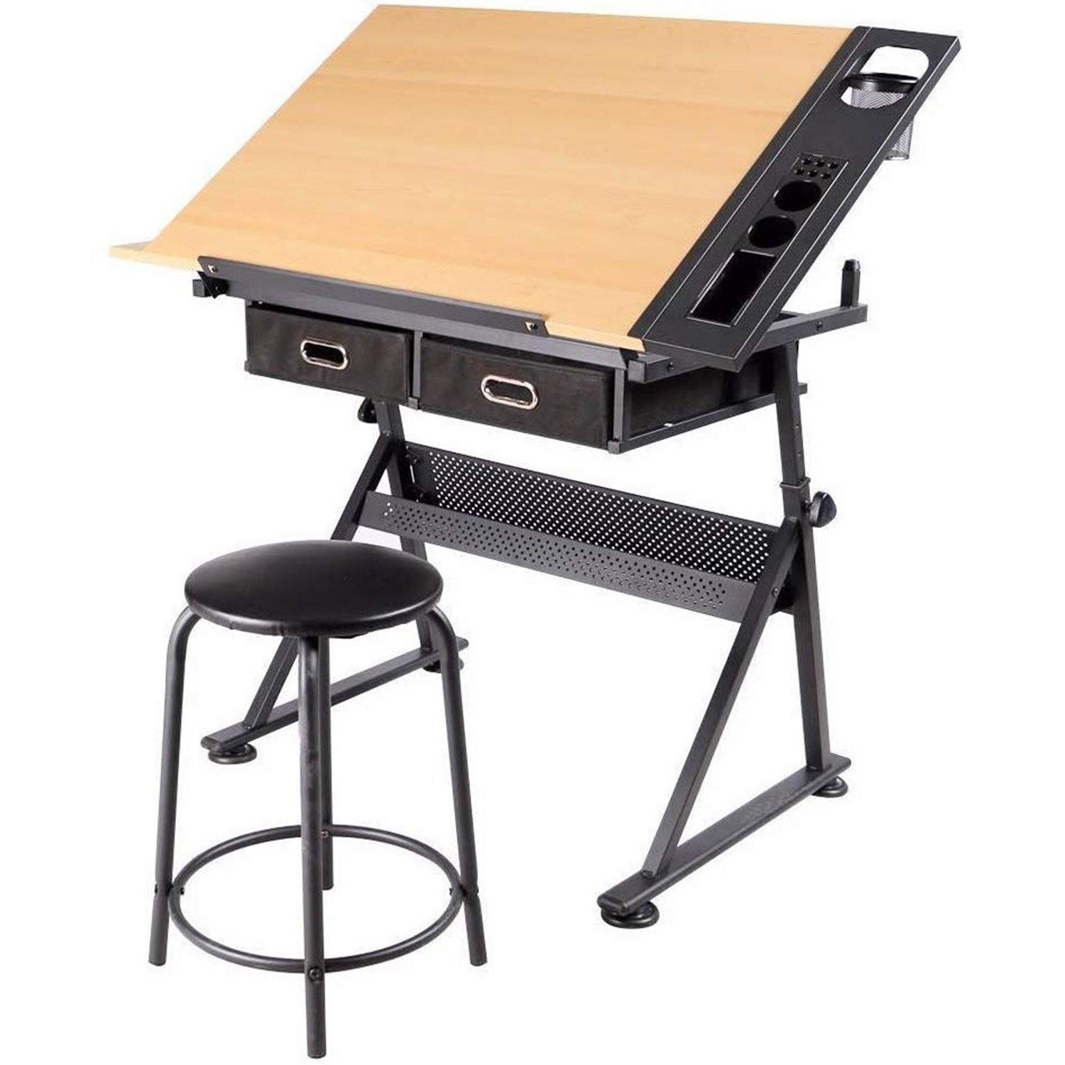 Yaheetech Height Adjustable Drawing Table Desk Work Station - Image 2