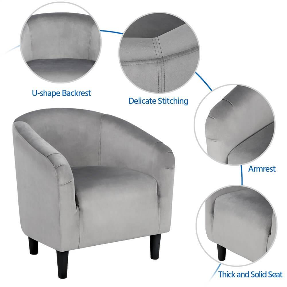 Yaheetech Accent Arm Chair with Ottoman - Image 4