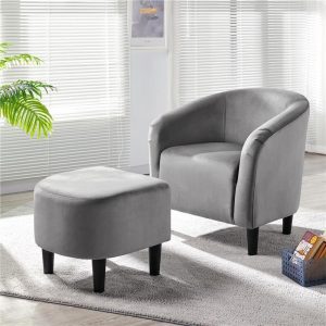 Yaheetech Accent Arm Chair with Ottoman