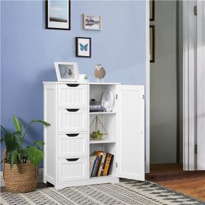 Yaheetech Bathroom Cabinet 4 Drawers