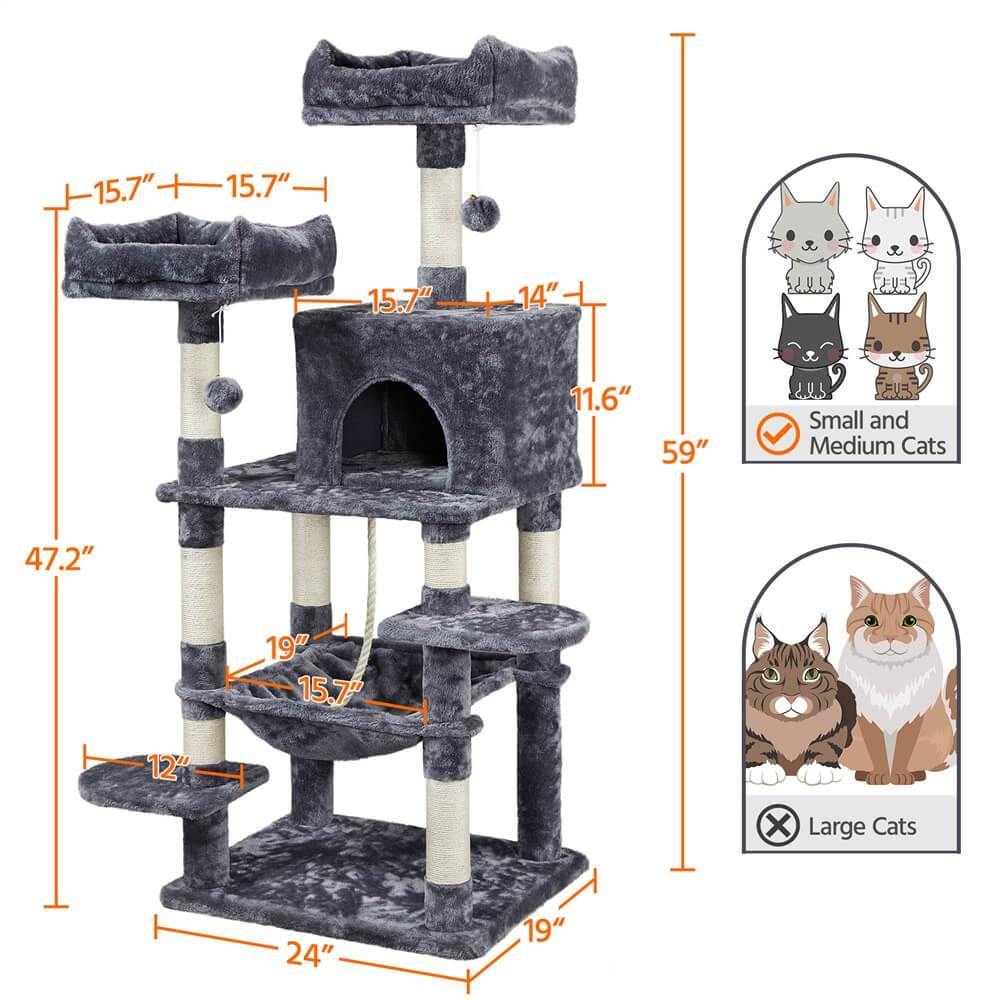 Yaheetech Cat Tree Condo for Medium/Large Cats 59 Inch - Image 4