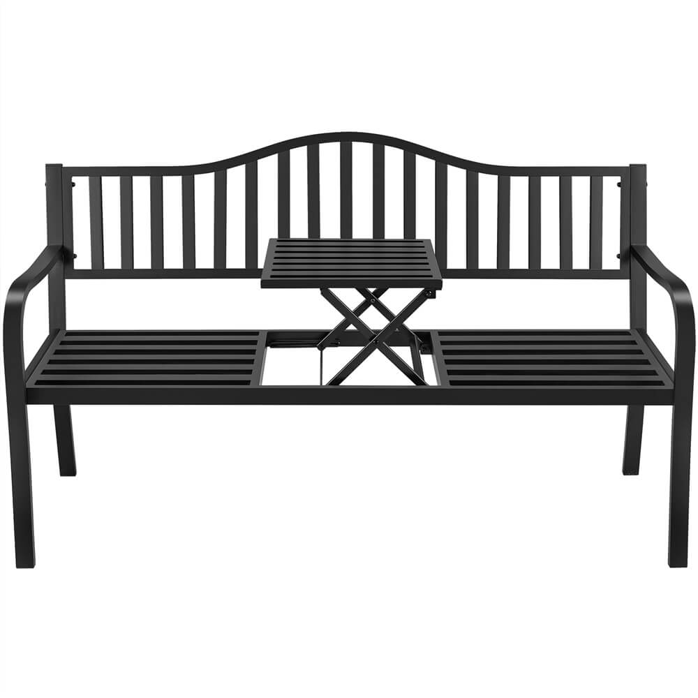 Yaheetech Patio Bench with Middle Table - Image 2