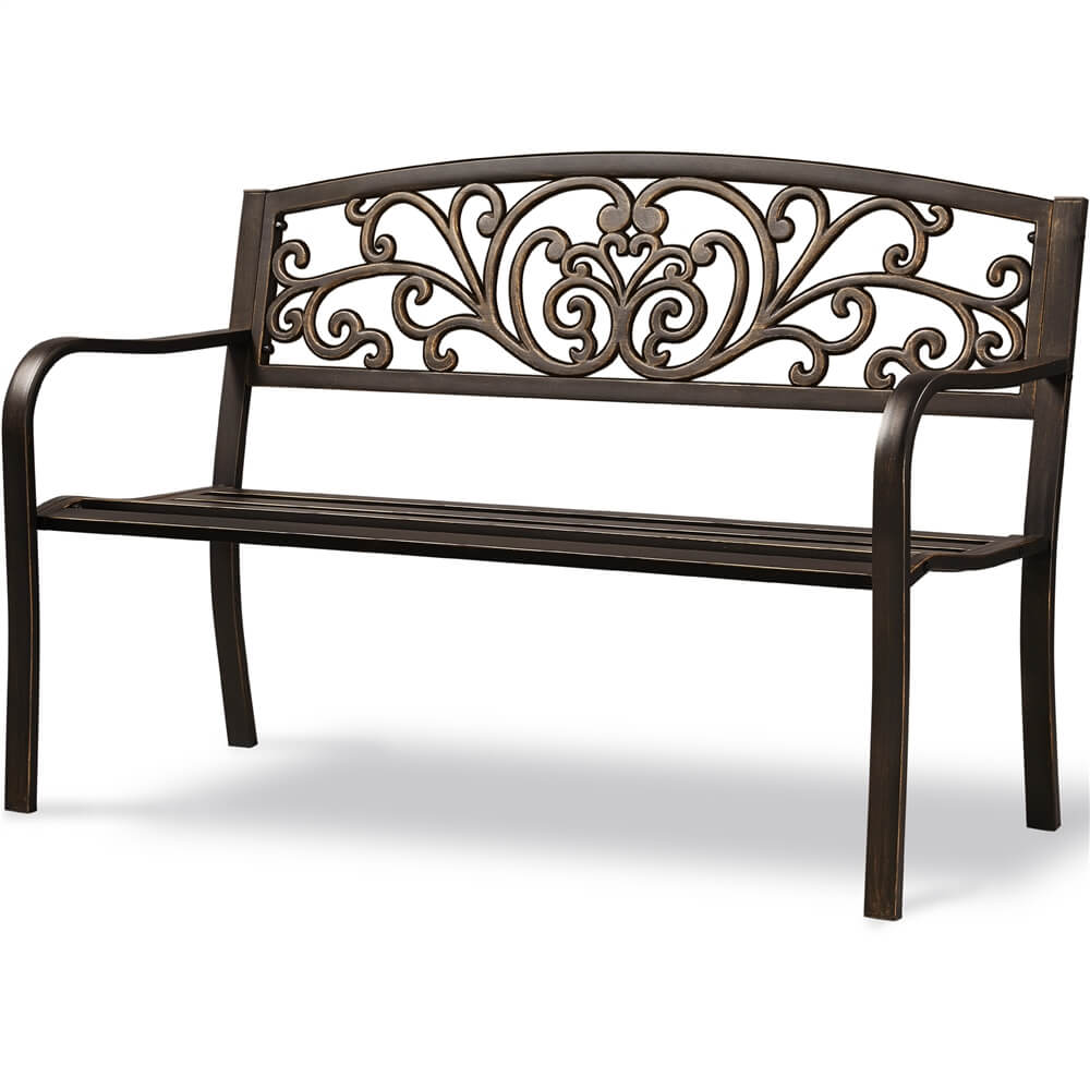 Yaheetech Garden Metal Bench - Image 2