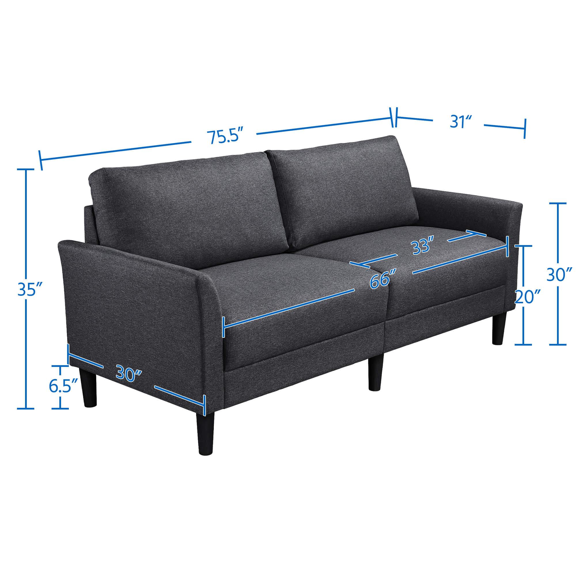 Yaheetech 75.5'' W Modern Sofa Couch - Image 3