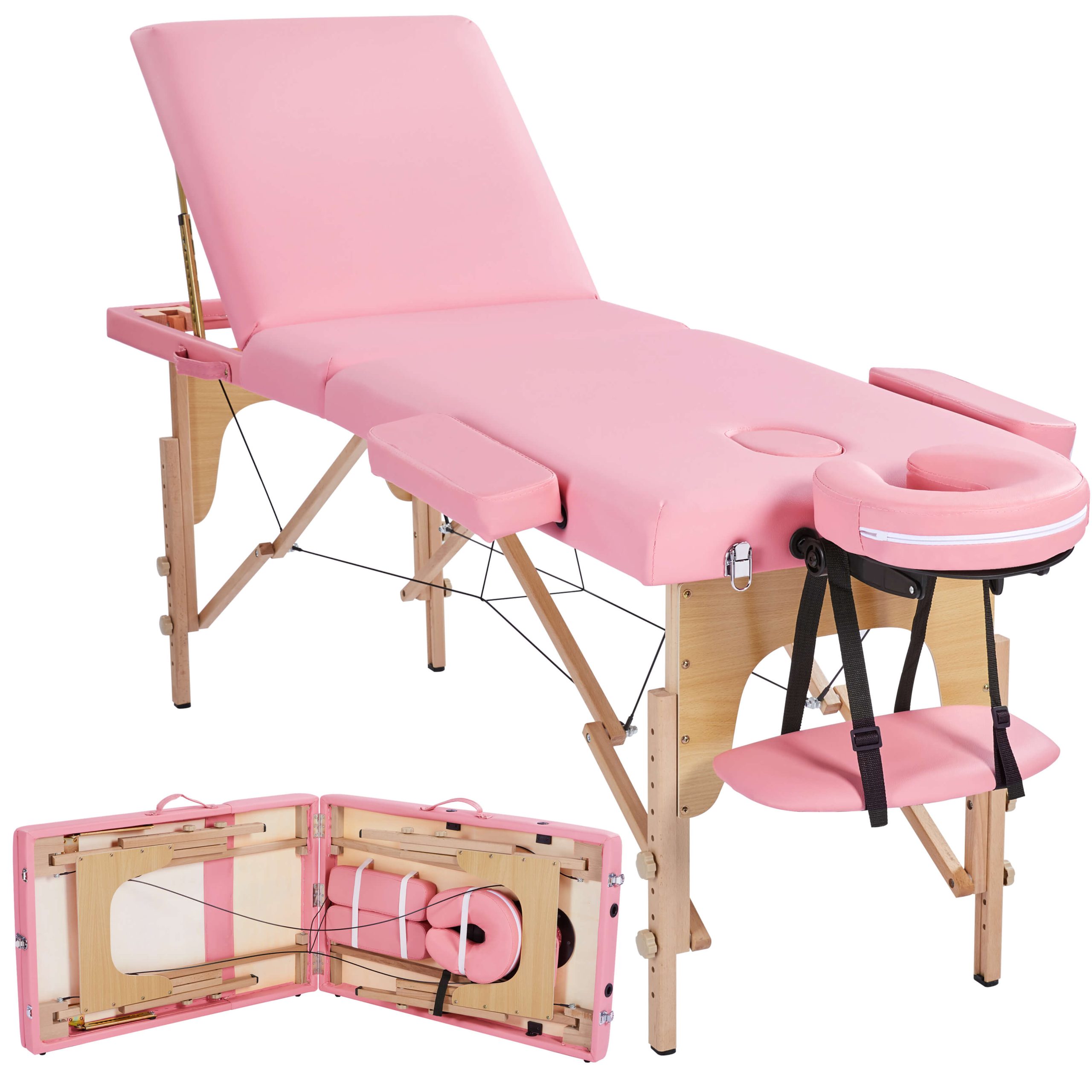 Yaheetech 84 Inch Adjustable 3 Fold Salon Massage Bed - Image 4