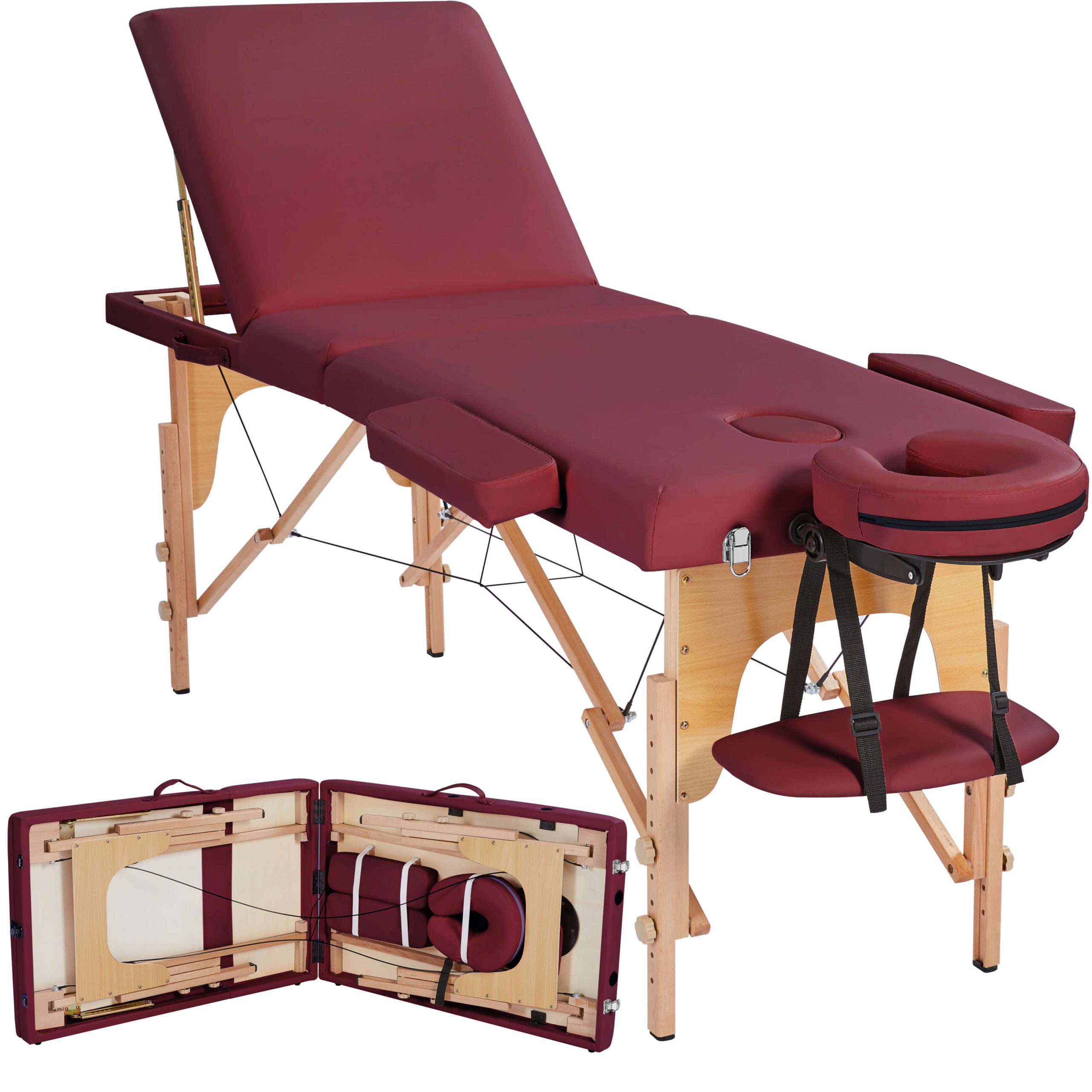 Yaheetech 84 Inch Adjustable 3 Fold Salon Massage Bed - Image 3