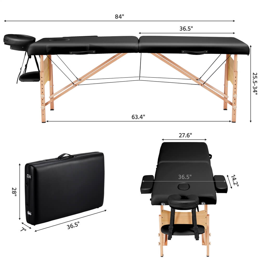 Yaheetech 2 Sectional Folding Massage Table - Image 5