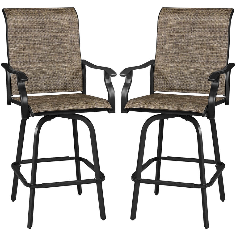 Yaheetech Patio Swivel Bar Stools Set of 2 - Image 2
