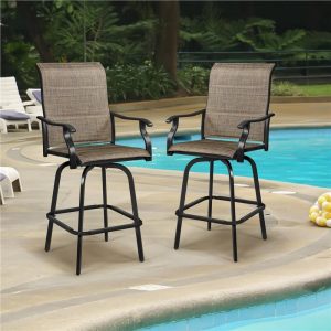 Yaheetech Patio Swivel Bar Stools Set of 2