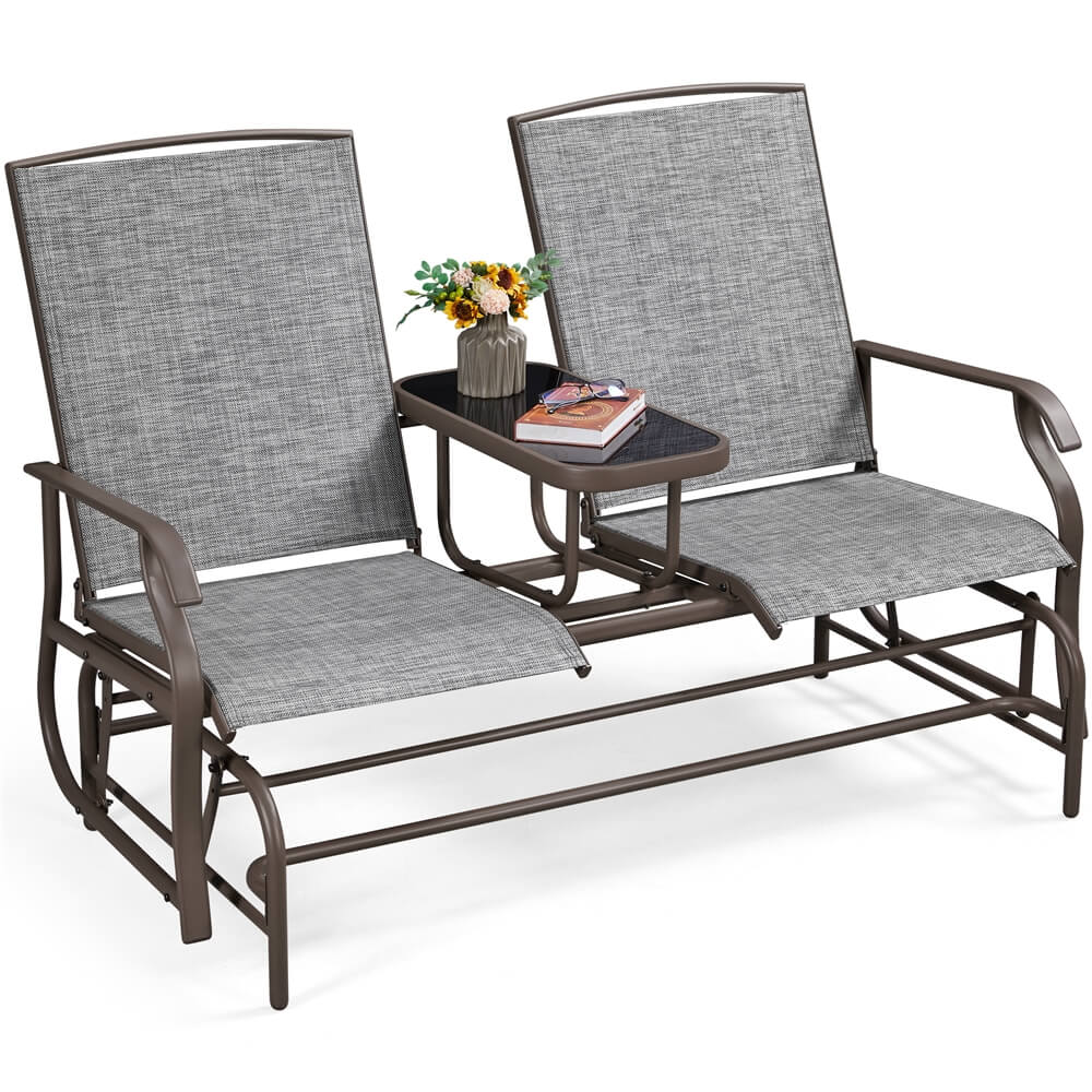 Yaheetech 2-Seat Outdoor Glider with Center Table - Image 2