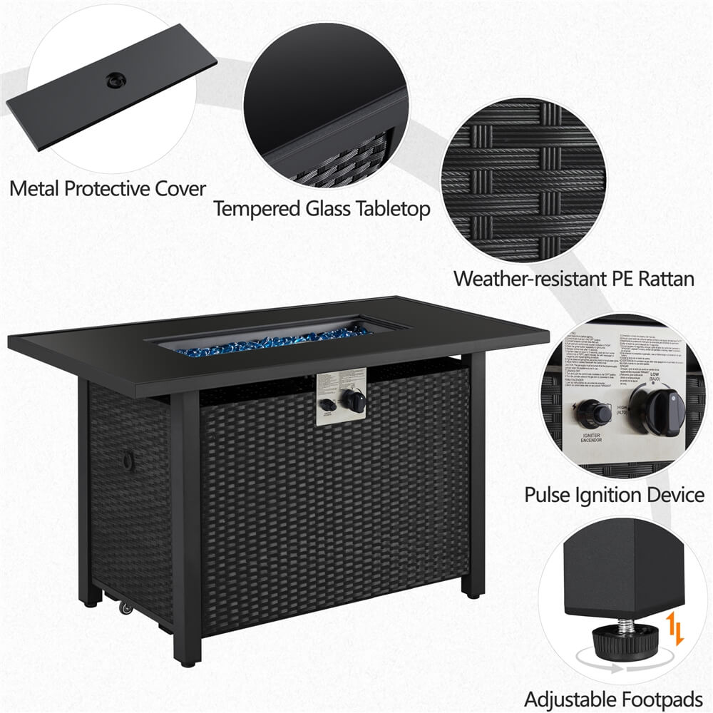 Yaheetech 43'' Propane Fire Pit Table - Image 7