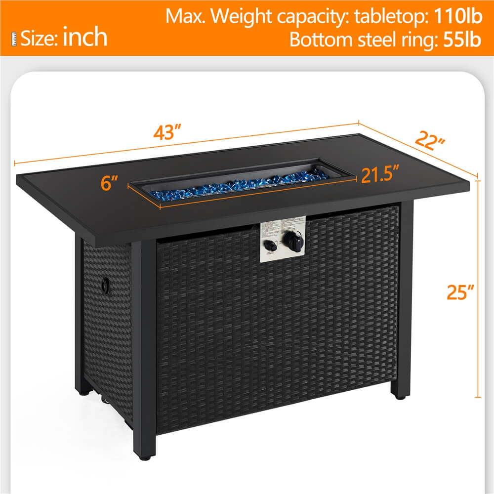 Yaheetech 43'' Propane Fire Pit Table - Image 4