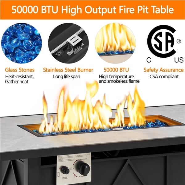 Yaheetech 43 Fire Pit Table - Image 5
