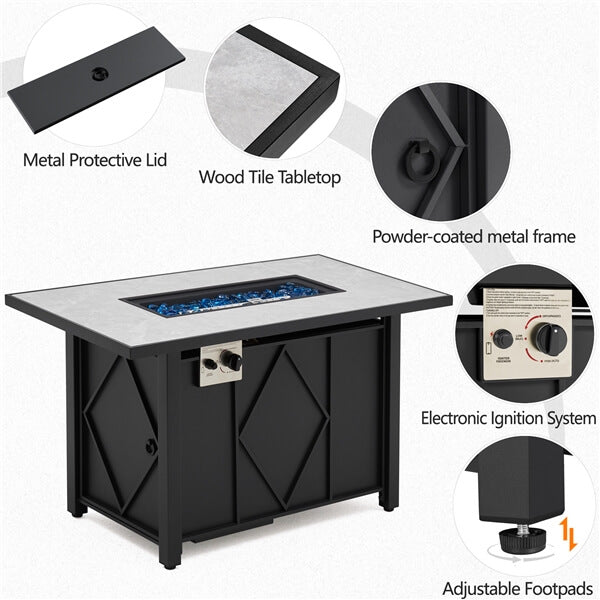 Yaheetech 43 Fire Pit Table - Image 4