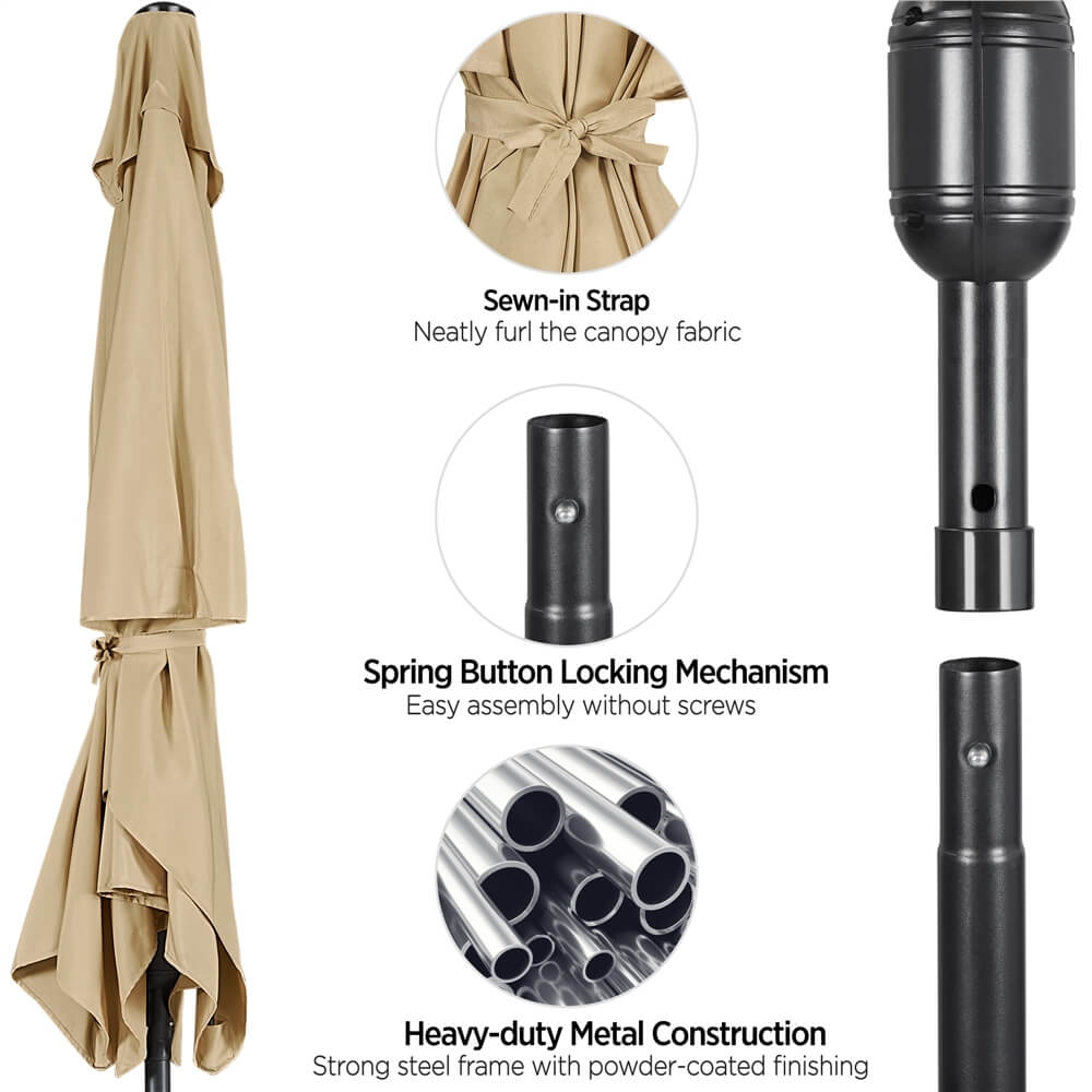 Yaheetech 6.5x10FT Rectangular Outdoor Patio Umbrella - Image 10