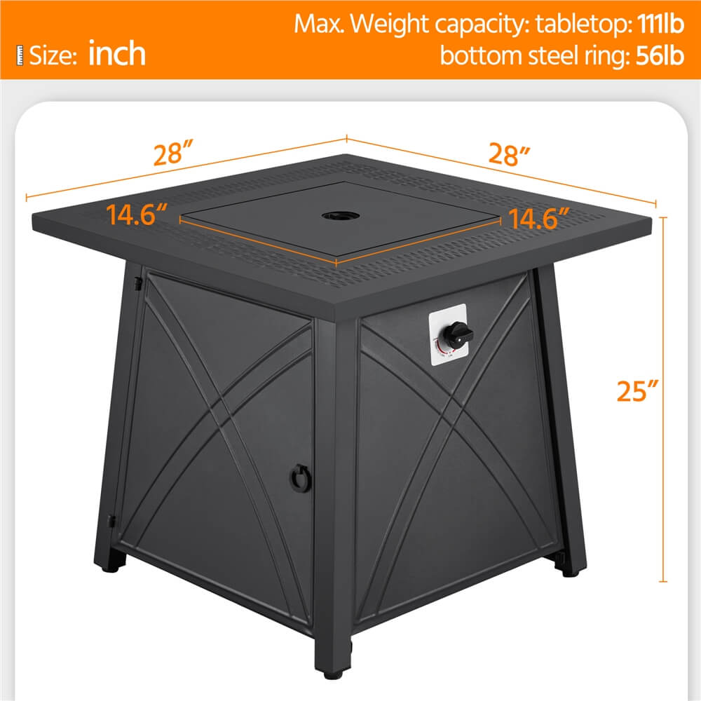 Yaheetech 28'' Propane Fire Pit Table - Image 4
