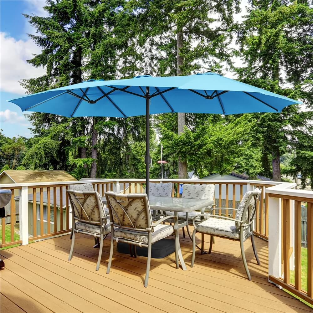 Yaheetech 15 ft Twin Patio Parasol
