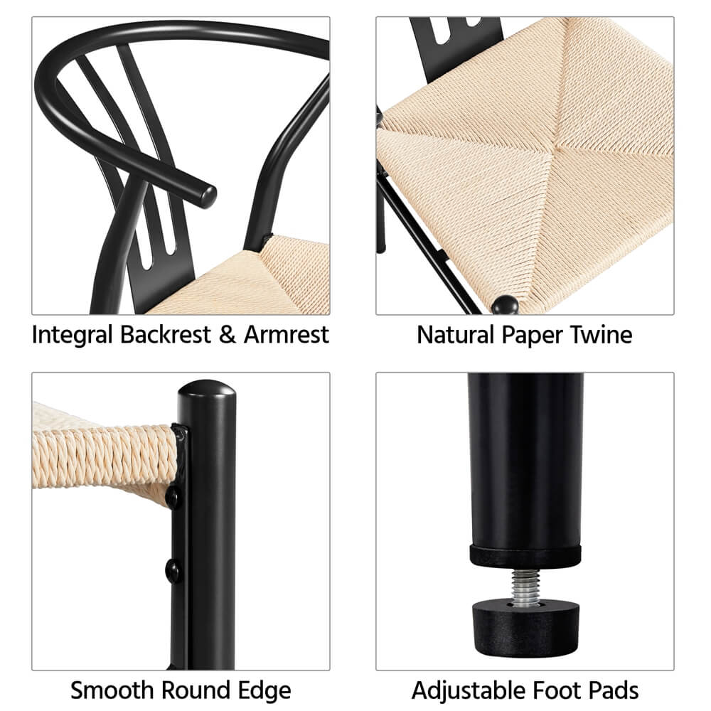 Yaheetech 2PCS Weave Arm Chair - Image 13