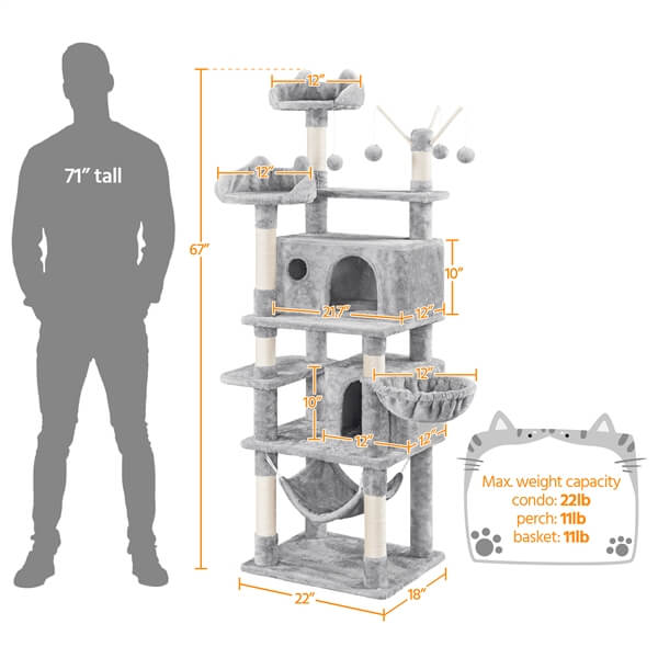 Yaheetech 67-inch Cat Tree Tower - Image 4