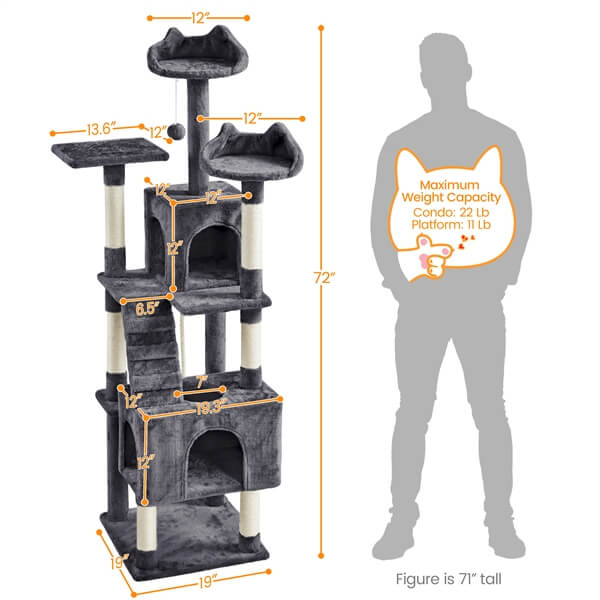 Yaheetech 72?? Height Cat Tree Tower - Image 3