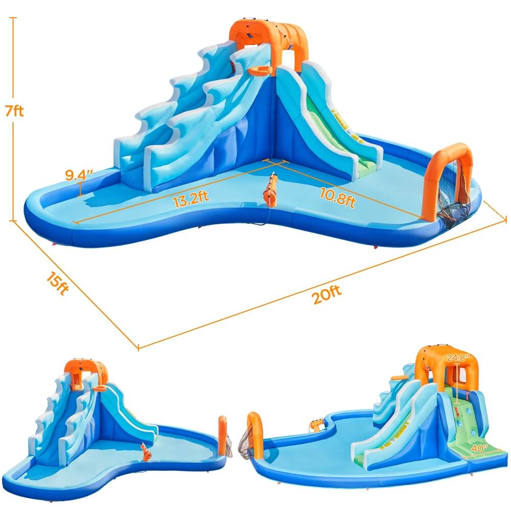 Yaheetech Dual Lane Inflatable Water Slide - Image 3