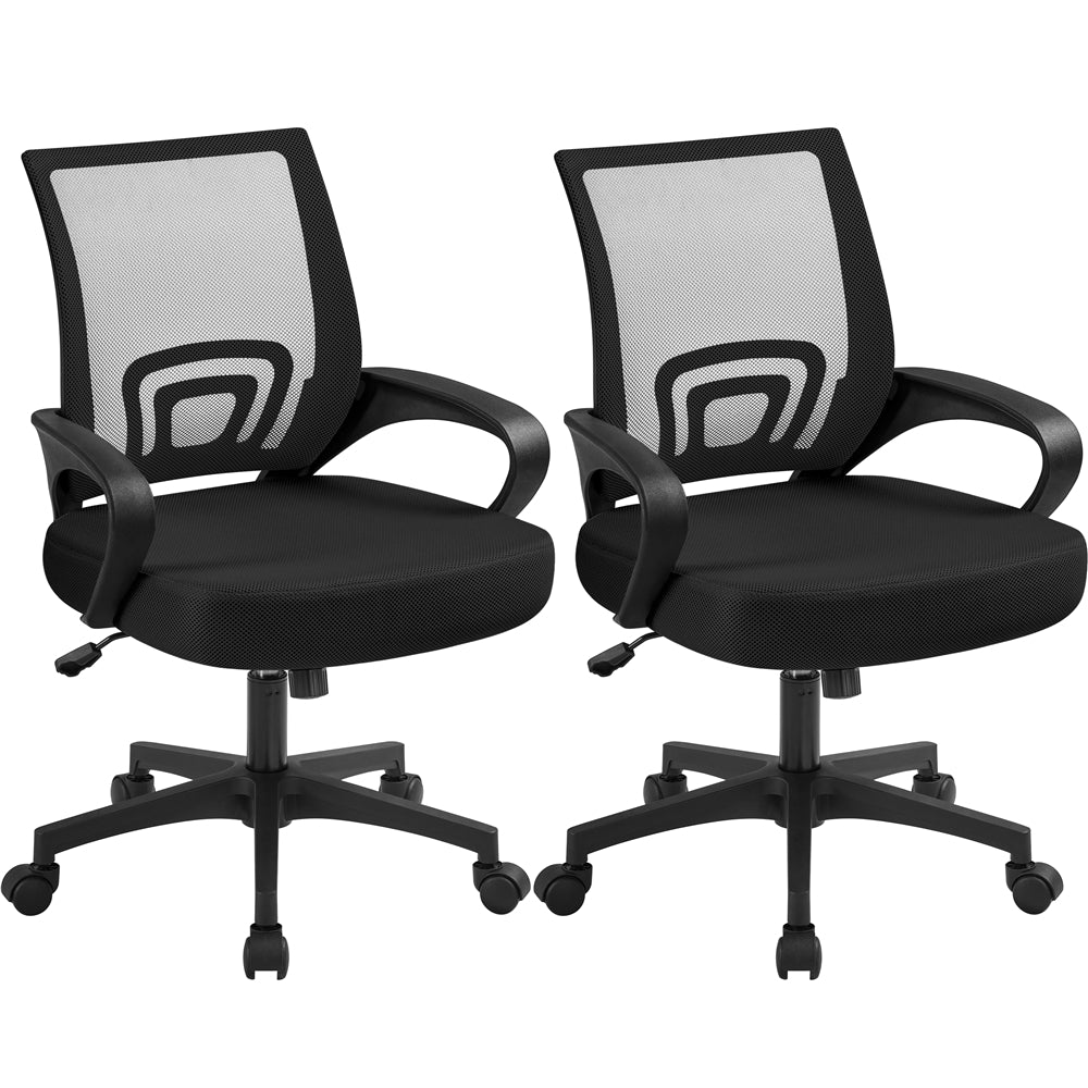 Yaheetech Mid-Back Height Adjustable Ergonomic Mesh Office Chair - Image 2