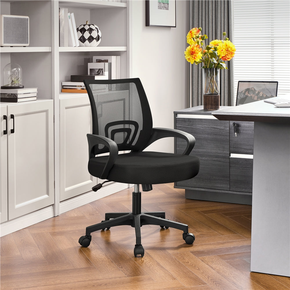 Yaheetech Mid-Back Height Adjustable Ergonomic Mesh Office Chair - Image 12