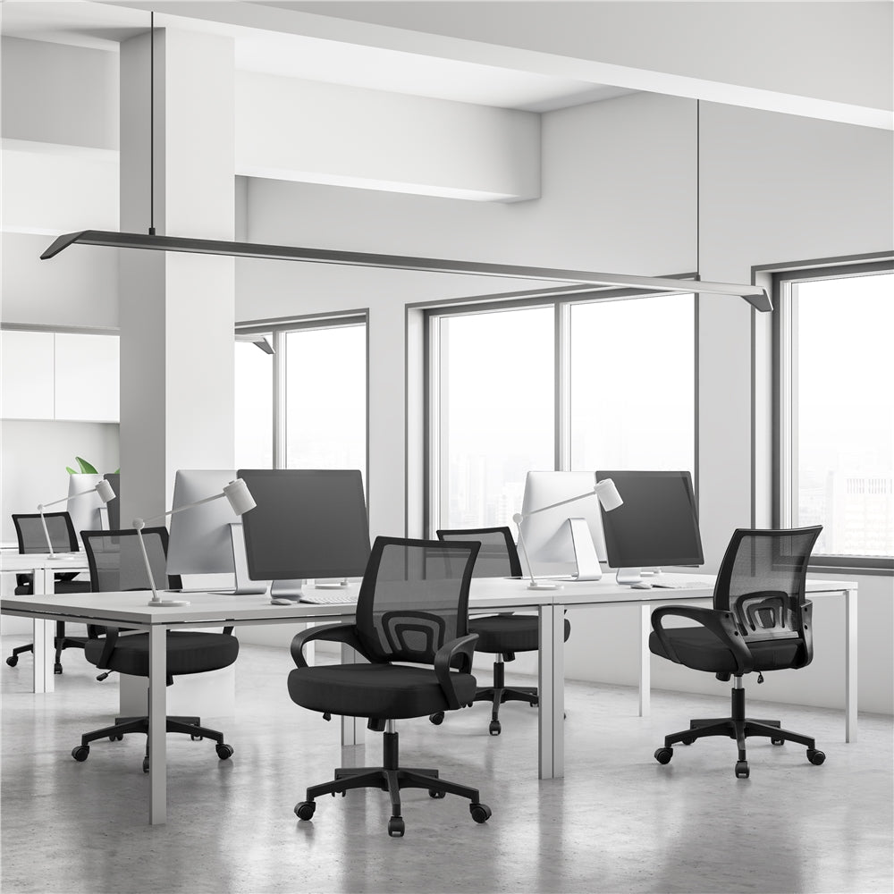 Yaheetech Mid-Back Height Adjustable Ergonomic Mesh Office Chair - Image 7