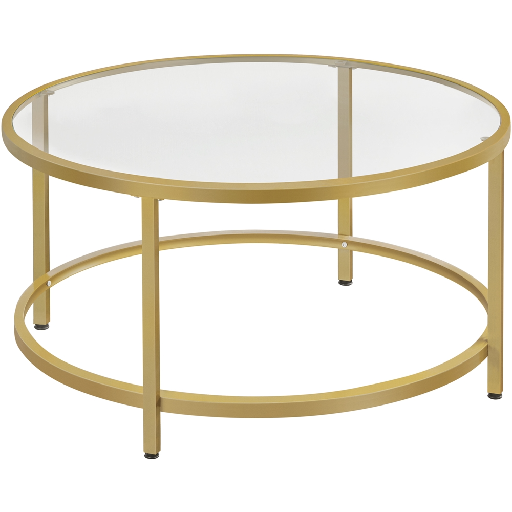 Yaheetech Round Glass Coffee Table - Image 2