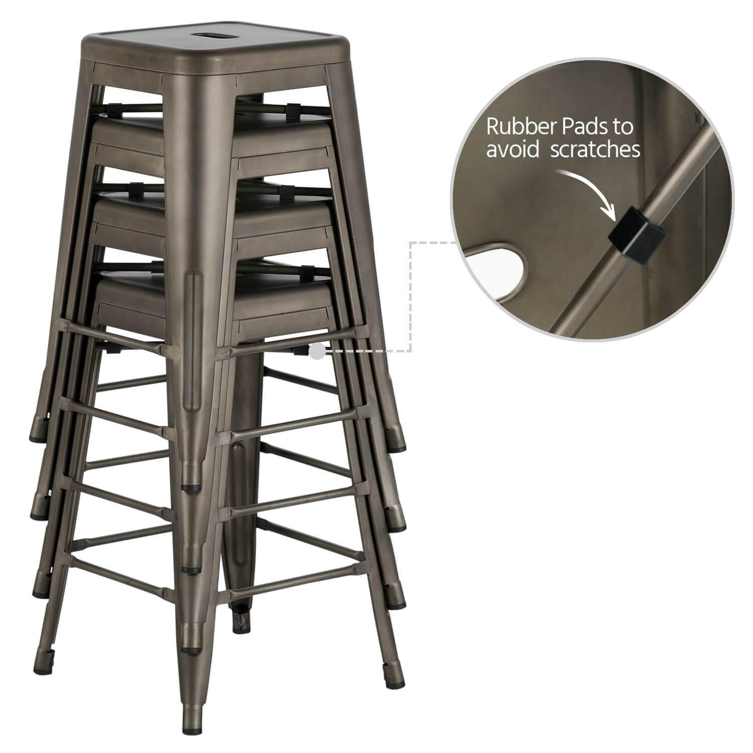 Yaheetech 24 inch Set of 4 Counter Height Metal Bar Stools - Image 5