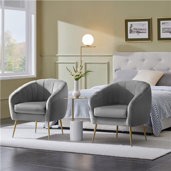 Yaheetech Velvet Accent Chair - Image 4