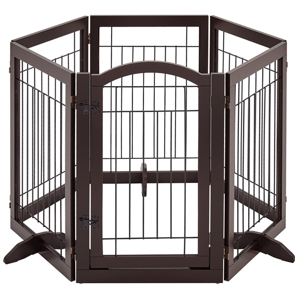 Yaheetech 32-inch Tall Dog Gate with Door Extra Wide - Image 3