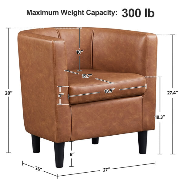 Yaheetech Accent Chair. PU Leather - Image 3