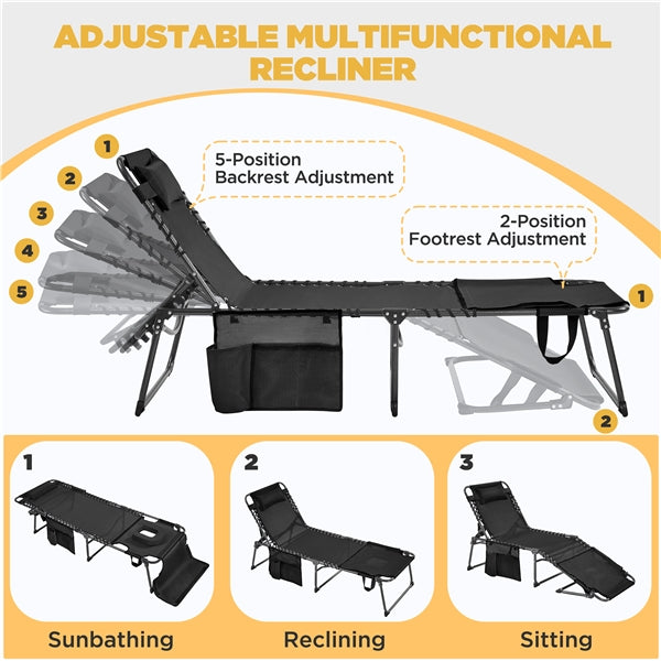 Yaheetech 5 Position Folding Tanning Chair - Image 8