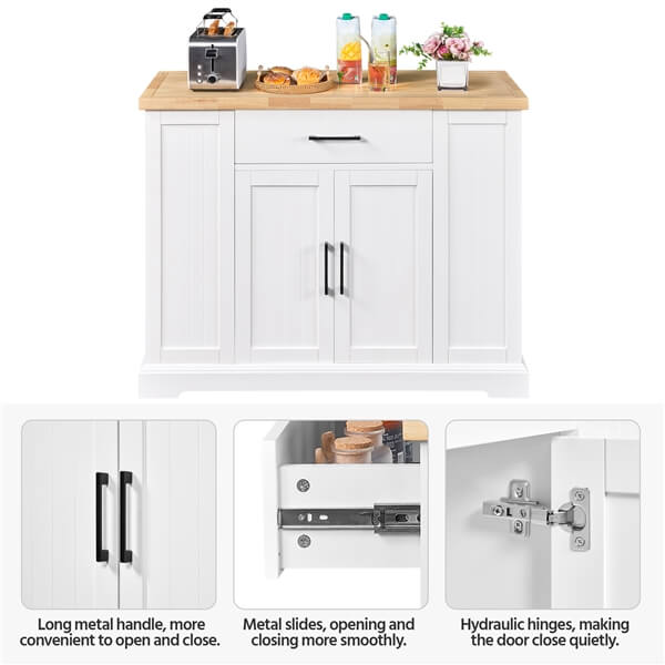 Yaheetech Rolling Kitchen Island Cart with 3 Drawers - Image 7