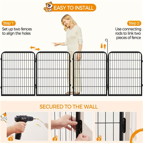 Yaheetech Dog Playpen Outdoor. 32 inch 2 Panels - Image 6
