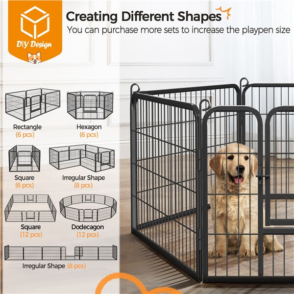 Yaheetech Wide Panel Dog Playpen. 6 Panels 24/40 inch - Image 9