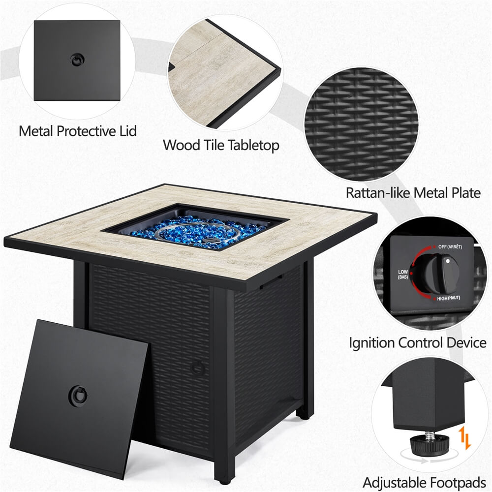 Yaheetech 30 Inch Outdoor Propane Fire Pit Table - Image 4