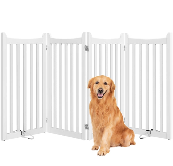 Yaheetech 36 H Extra Tall Freestanding Pet Gate 4-Panel - Image 4