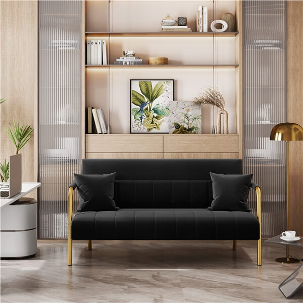 Yaheetech 30 W Modern Sofa Small Sofa Luxurious Velvet Fabric - Image 12